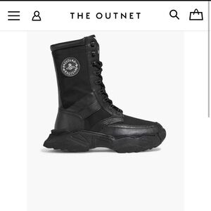 VIVIENNE WESTWOOD Army Romper faux leather and shell platform boots 40